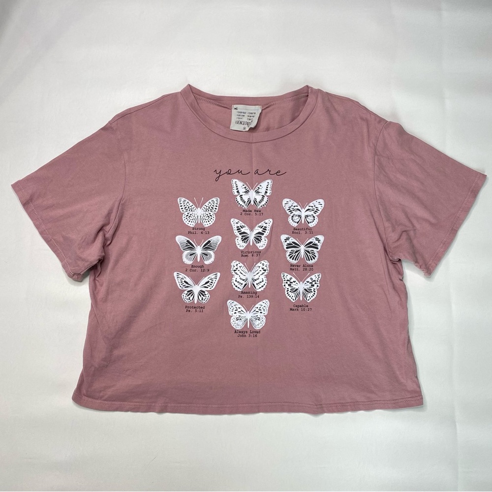 French Pastry Mauve Butterfly Graphic Tee